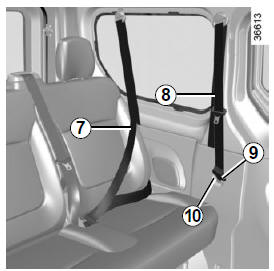 Renault Trafic. Ceintures latérales arrière