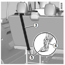 Renault Trafic. Anneau de fixation du siège en position face à la route aux places latérales arrière