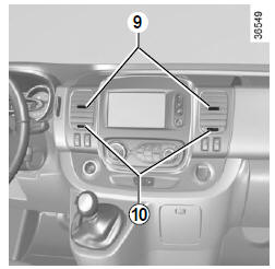 Renault Trafic. Aérateurs centraux