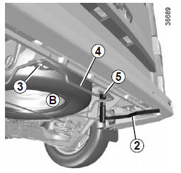 Renault Trafic. Pour sortir la roue de secours b