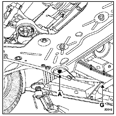 Renault Trafic. Fixation arriere de berceau avant