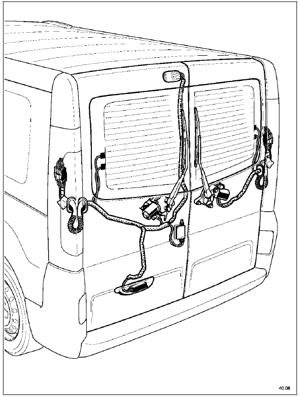 Renault Trafic. Portes arriere de chargement