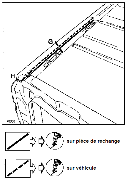 Renault Trafic. Panneau latéral arrière partie arrière