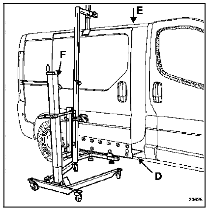 Renault Trafic. Mise en place de la porte