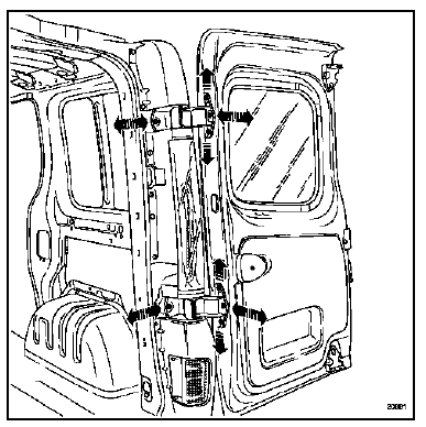 Renault Trafic. Porte arrière de chargement