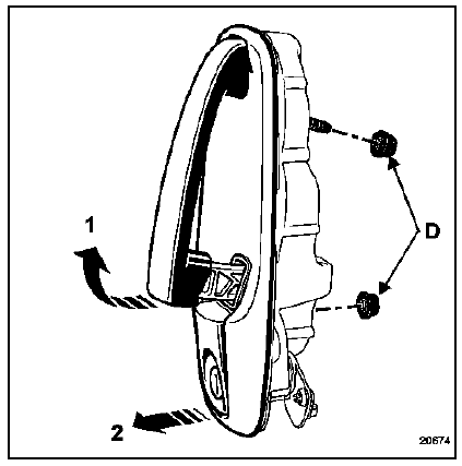 Renault Trafic. Commande d'ouverture extérieure de porte avant