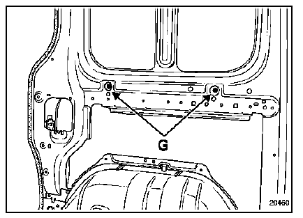 Renault Trafic. Glissières et chariots de porte latérale coulissante