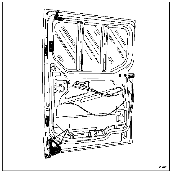 Renault Trafic. Glissières et chariots de porte latérale coulissante