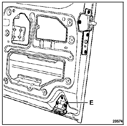 Renault Trafic. Depose des serrures de porte arrière droite