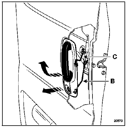 Renault Trafic. Barillet de porte arriere de chargement