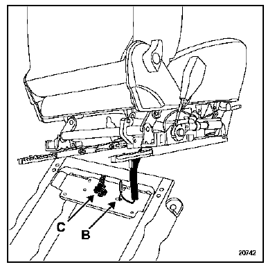 Renault Trafic. Vérin de réglage en hauteur de siège