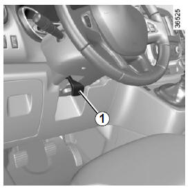 Tirez le levier 1 et positionnez le volant