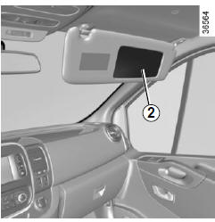 Abaissez le pare-soleil pour accéder au