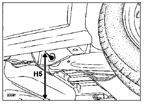 Les cotes h1 et h4 se prennent à l'axe de roue.