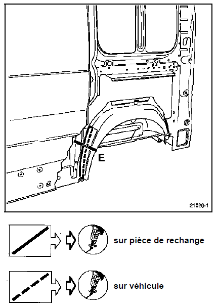 Renault Trafic. Remplacement partiel du passage de roue extérieur