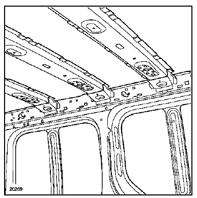 Gousset de traverse centrale de pavillon