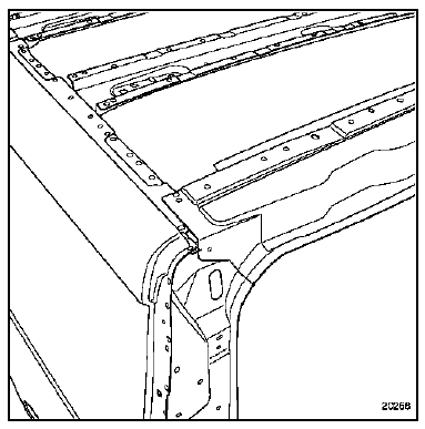 Doublure de traverse arrière de pavillon