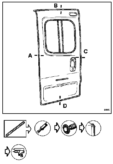 Renault Trafic. Panneaux de porte arrière de chargement