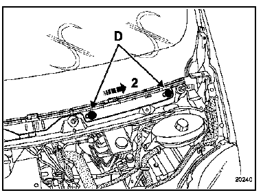 Déposer les agrafes (d), puis dégager le support de