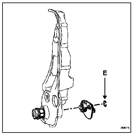 Déposer le circlips (e).
