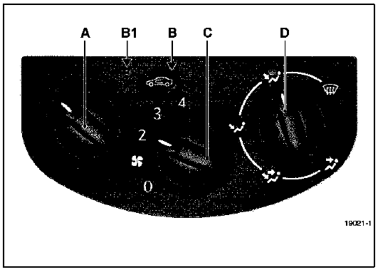 A Réglage de la température d'air,