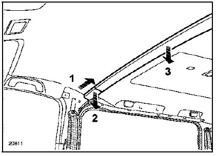 Déclipser les garnitures partie latérale (1).