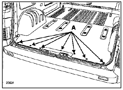 Déposer les vis de fixation (a) de garniture de seuil,