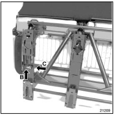 Maintenir le ressort (b), puis déposer la vis de fixation