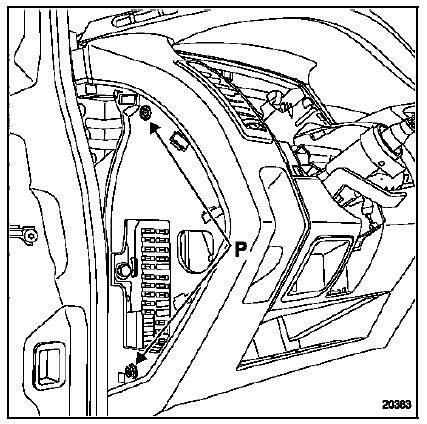 Déposer les quatre fixations latérales (p).